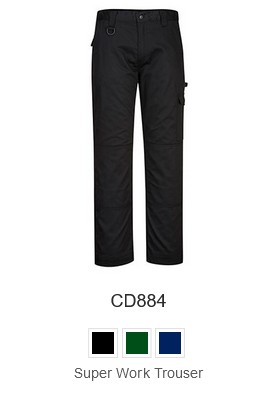 Super Work Trouser CD884 in Schwarz mit hinterlegtem Link zum Artikel.