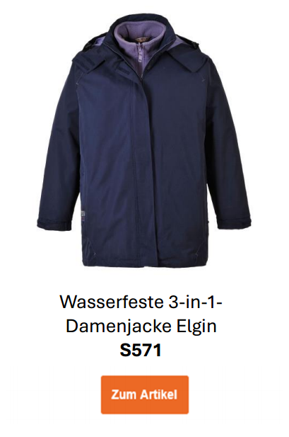 Bild der Wasserfesten 3-in-1-Damen-Jacke Elgin S571 in Marineblau mit fliederfarbenen Details. Ein Link zur Artikelseite ist hinterlegt.