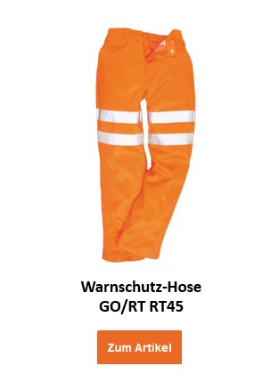 Bild der Warnschutz-Hose GO/RT RT45 in Orange mit hinterlegtem Link, der zur Artikelseite führt.